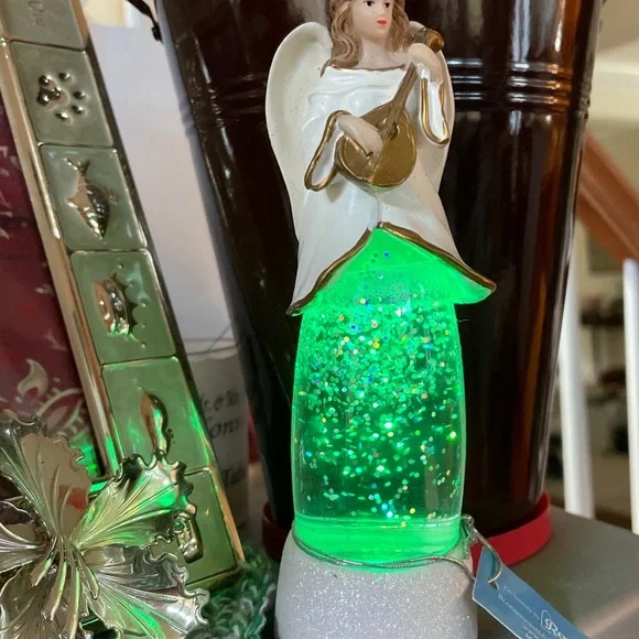 NEW Angel color-changing Night Light Glitter Snow Globe by Roman, Gift-able! - Picture 5 of 14